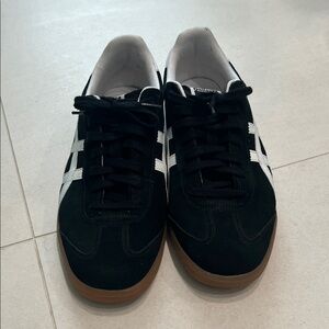 Onitsuka Tiger by Asics Black and White Sneakers with Brown Sole